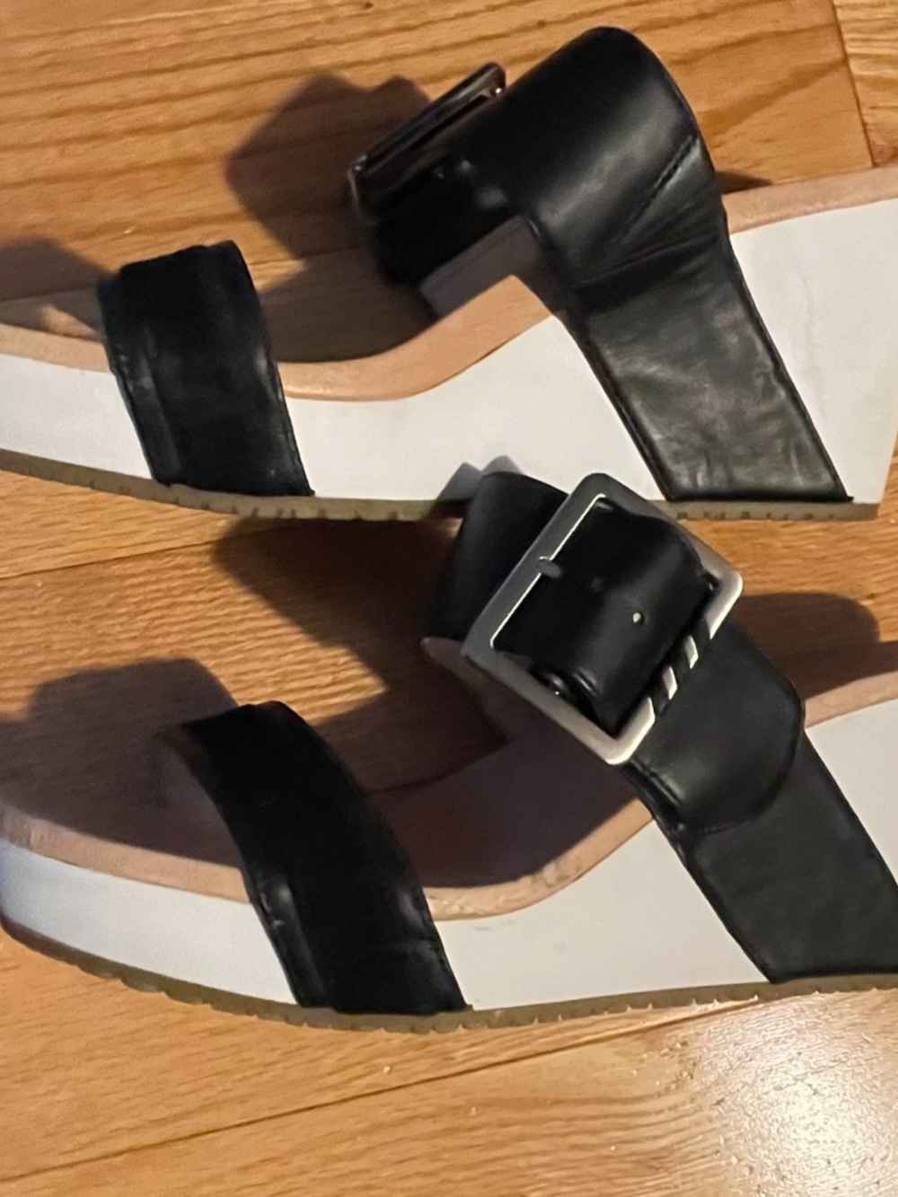Black and White Platform Sandals, Dr Scholl’s, Size 9